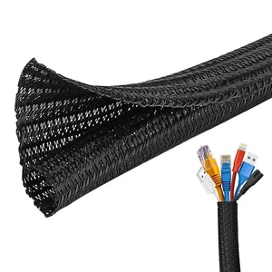 Josnown Cable Tidy Sleeve, 3m Cable Management Tube for PC/TV, Diameter 12-20mm, - Picture 1 of 5