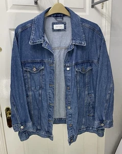 M&S Per Una Women’s Oversized Indigo Blue Denim Jacket - UK Size 22 (Worn Once) - Picture 1 of 16
