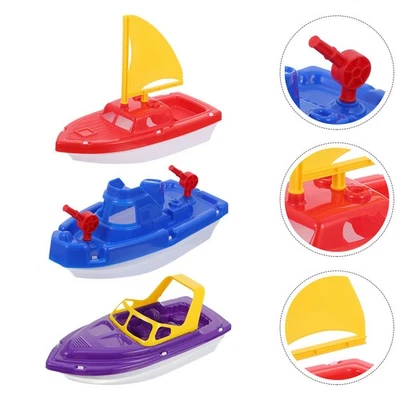 3pcs Kids Beach Toys Baby Beach Toys Plastic Sailboat Playthings - Image 1 of 4