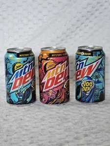 Mountain Dew * VOO DEW Mystery * 3 latas completas de 12 oz caducadas 2021 2022 raras limitadas - Imagen 1 de 7