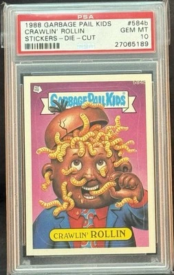 1988 GARBAGE PAIL KIDS SERIES 15 #584B CRAWLIN ROLLIN PSA 10 GEM MINT - Image 1 of 2