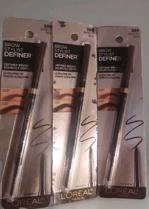 3X L'oreal Brow Stylist Definer Ultra-Fine Tip In Shade 389 Brunette New Sealed - Picture 1 of 1