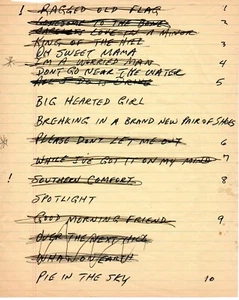 JOHNNY CASH Album Konzeptliste Original Vintage Authentic Handwritten Country - Bild 1 von 1