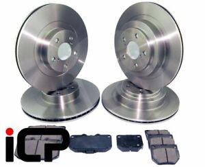 Front Rear Brake Discs & Pads 4 Pot 2 Pot Fits: Subaru Impreza WRX 00-07 