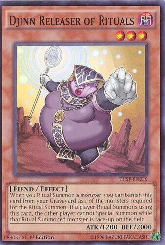 Yu-Gi-Oh Card - THSF-EN036 - DJINN RELEASER OF RITUALS (super rare holo) - NM/M - Image 1 of 1