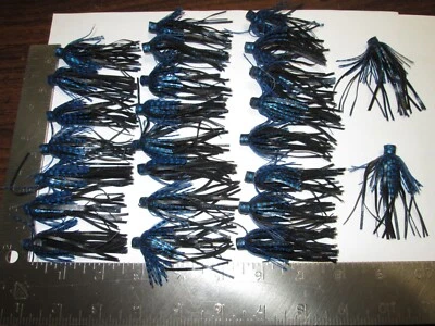 25 - QUICK CHANGE SILICONE RUBBER SKIRTS - 2 1/2" LONG - BLACK AND BLUE*,, - Image 1 of 4