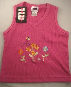 NEW - MISS LANA Girls Pullover Pink Vest w/ Floral Design - Size 4 *Final Price - Picture 1 of 1