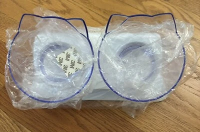 Comida de agua transparente para gatos perros tazones dobles sin marca alimentador para mascotas con soporte elevado nuevo Foto 1 de 4