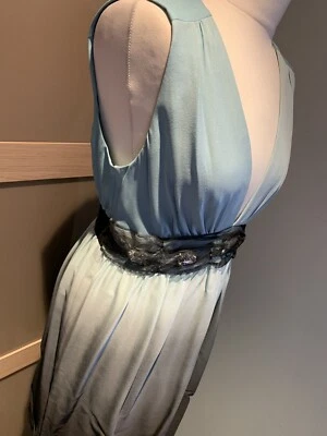 Vestido individual Duck Egg Ombré vestido de seda sin mangas talla L adornado Foto 1 de 4