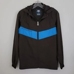 Quiksilver Brown & Blue Lightweight Hooded Athletic Jacket 12/14 M - Picture 1 of 12