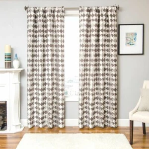Softline Prom Rod Pocket Woven Window Panel/Curtain/Drape/Treatment with Designe - Picture 1 of 2
