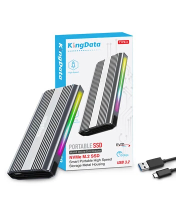 KingData M.2 NVMe NGFF SSD Gehäuse USB 3.1 Typ-C 10Gbps Konverter Adapter