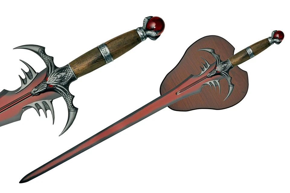 Espada Dragonborn 42,5" com placa de madeira lâmina de aço inoxidável cabo de madeira - Imagem 1 de 4