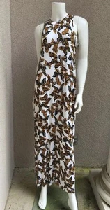 NWT Andreson Woman Maxi Dress Size Small Butterfly Pattern Maxi Stretch T-shirt - Picture 1 of 8