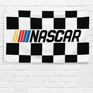 NASCAR karierte Autorennen Flagge 3 x 5 Fuß Banner Vintage Garage Garten Wandschild - Bild 1 von 12