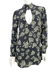 New Flynn Skye Leah Mini Dress Womens XS Black White Floral Cut Outs - Picture 1 of 6