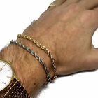 Gold / Silver Steel Rope Bracelet l FREE UK POST Stainless Chain Anklet Black