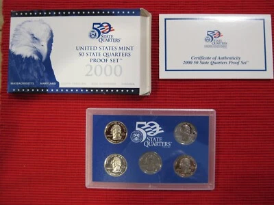 United States Mint 50 State Quarters Proof Set 2000 MA MD SC NH VA - Image 1 of 3