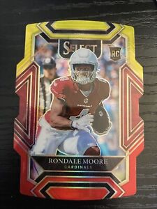 2021 Select Rondale Moore Club Level Red & Yellow Die-Cut Prizm RC #258 - NM