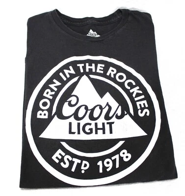 Coors Light Men's Medium T-Shirt Born In The Rockies 1978 Beer Black & White - Image 1 of 4