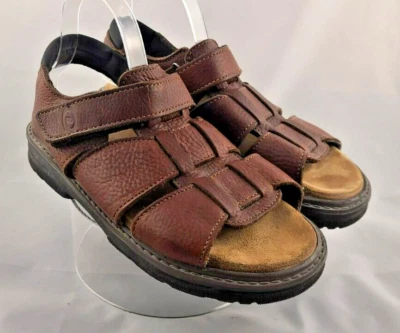 Sandalias Dexter Marrón Cuero Zapatos Para Hombres 10 Aire Libre Senderismo Pesca Punta Abierta Caual Foto 1 de 4