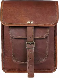 Handmade Leather Women's Shoulder Messenger Bag Men Crossbody Tablet iPad - Picture 1 of 6