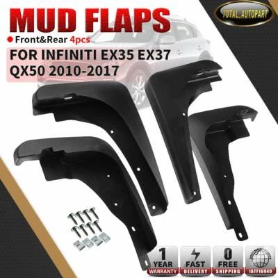4x protectores contra salpicaduras derecha + izquierda guardabarros guardabarros para Infiniti EX35 EX37 QX50 2010-2017 Foto 1 de 4