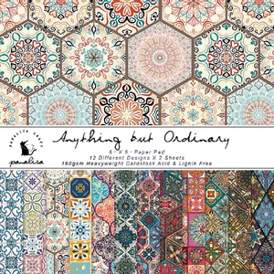 Scrapbook Paper Art Pad, Vintage Pattern Cardstock Paper 6"×6", Decoupage Craft  - Picture 1 of 7
