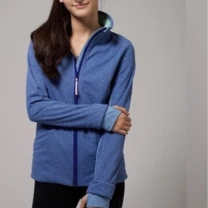 Ivivva by Lululemon Huddle and Cuddle Jacket Light Blue Girls Size 7 - Picture 1 of 7