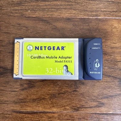 Adaptador Notebook Netgear CardBus 10/100Mbps Fast Ethernet FA511 De Colección Foto 1 de 2