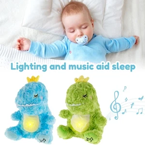 Dinosaur Baby Soothing Plush Toy Battery Operated Dinosaur Sleeping sthhk - Picture 1 of 22