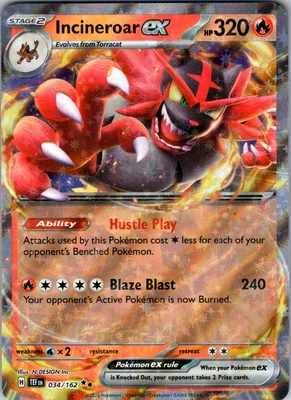 Incineroar ex 034/162 SV05: Temporal Forces Double Rare - NM - Image 1 of 2