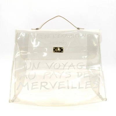 HERMES Vinyl Kelly Bag Handbag Beach Bag 7-7-125 - Image 1 of 4