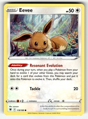 Eevee 119/189 Normal Common SWSH10: Astral Radiance LP - Image 1 of 2