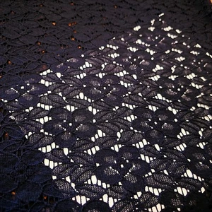 Black Floral Lace Fabric Special Occasion Netting Corded By the Yard Fabric - Picture 1 of 2