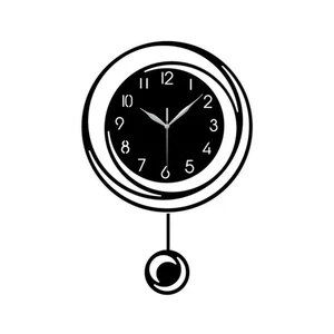 Battery Powered Wall Clock with Silent Pendulum NonTicking Quartz Large Size - Picture 1 of 7