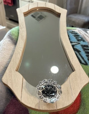 Rustic White Wood-Framed Accent  Mirror - Image 1 of 4