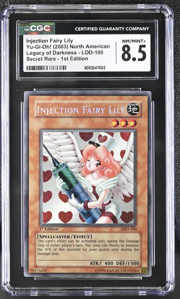 CGC 8.5 Yugioh Injection Fairy Lily LOD-100 Secret Rare 1st Edition *7003 - Image 1 of 2