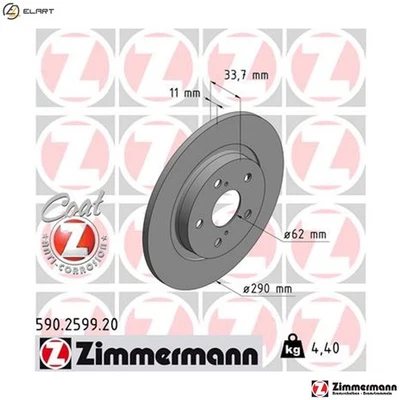 2x BRAKE DISC 590.2599.20 FOR TOYOTA 3ZR-FE/FAE 2.0L 2ZR-FAE 1.8L2WW 2.0L 4cyl - Image 1 of 4