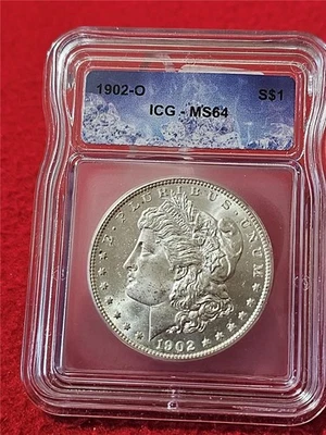 1902-O MORGAN SILVER DOLLAR  ICG  MS 64                                   #T5893 - Image 1 of 2