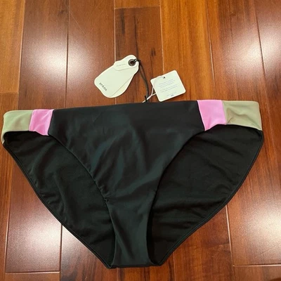 Nuevo Nuevo Con Etiquetas Parte Inferior de Bikini PrAna Tulum Natación Bloque de Color Rosa Verde Negro Talla XL Foto 1 de 4