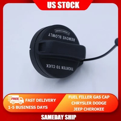 Dodge Jeep Cherokee Gas Cap 2000-2001, 2014-2017 - Black ABS Durable Fuel Filler Foto 1 de 4