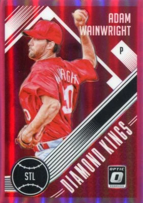 2018 OPTIC PRIZMS PINK ADAM WAINWRIGHT CARDINALS DIAMOND KINGS PARALLELS - Y3537 - Image 1 of 2