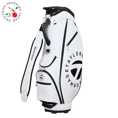 TaylorMade Circle Logo Cart Bag White 9.5x47 3.2kg Lightweight 4way Divider 2025 - Image 1 of 4