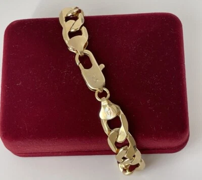 Deluxe Herren Armband 12mm Panzerarmband 585er Gold 14K vergoldet Massiv 25cm - Bild 1 von 4