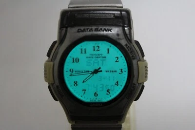 CASIO DATA BANK FKT-2000 digital analog watch vintage casual metal band - Image 1 of 4