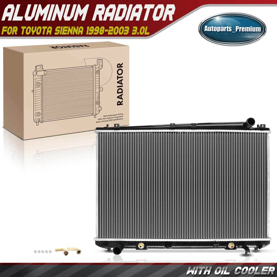 Radiador para Toyota Sienna 1998-2003 transmisión automática 3,0 L con transmisión Enfriador de aceite Foto 1 de 4