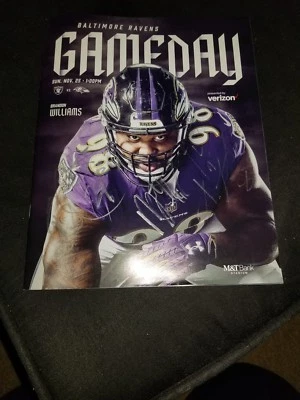 Baltimore Ravens GAME DAY Program Multi Autographs Brandon Carr, Cyrus Jones, Ty - Image 1 of 4