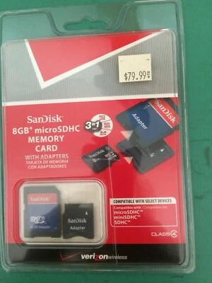 SanDisk 8GB microSDHC MEMORY CARD with Adapters - NEW - Verizon  - Image 1 of 2