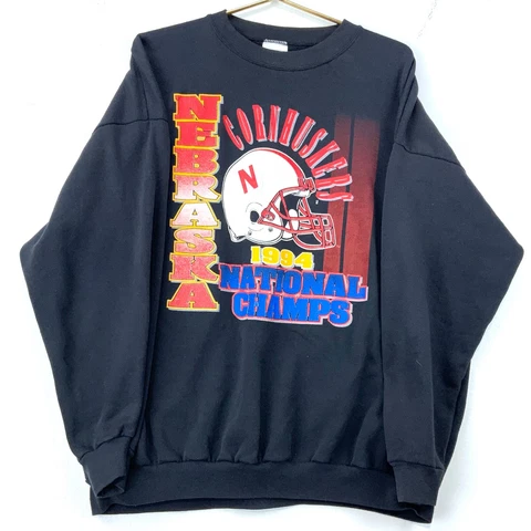 Vintage Nebraska Cornhuskers Champs Sweatshirt Medium 1994 Black Ncaa 90s Usa Cover